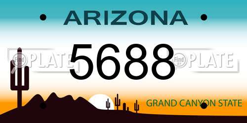 5688 Arizona License Plate