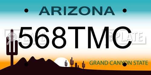 568TMC Arizona License Plate