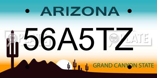 56A5TZ Arizona License Plate