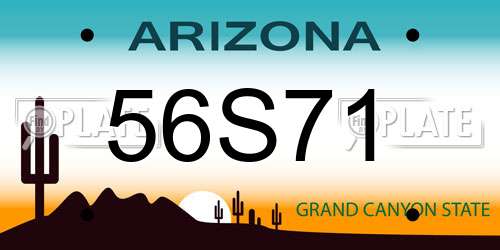 56S71 Arizona License Plate