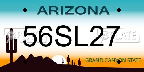 56SL27 Arizona License Plate