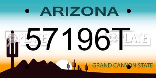 57196T Arizona License Plate