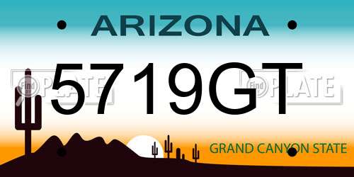 5719GT Arizona License Plate