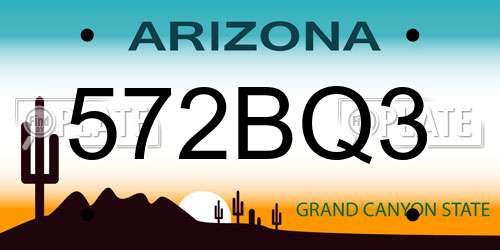 572BQ3 Arizona License Plate