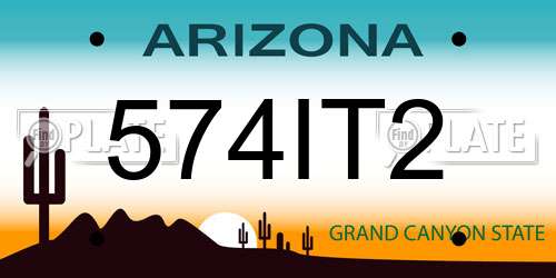 574IT2 Arizona License Plate