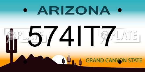 574IT7 Arizona License Plate