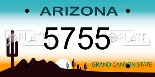 5755 Arizona License Plate
