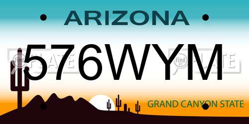 576WYM Arizona License Plate