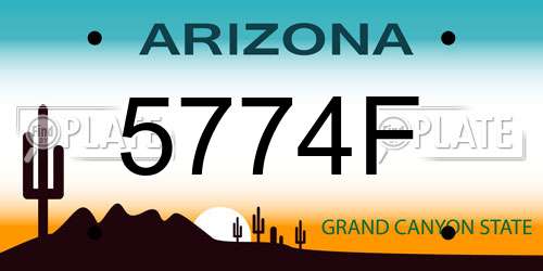 5774F Arizona License Plate