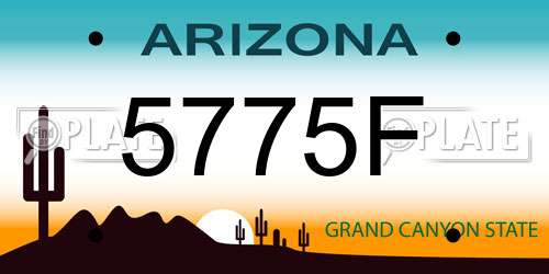 5775F Arizona License Plate