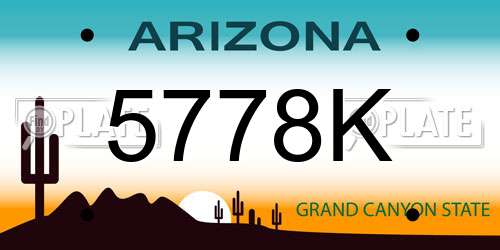 5778K Arizona License Plate