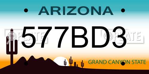 577BD3 Arizona License Plate