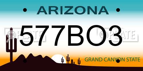 577BO3 Arizona License Plate