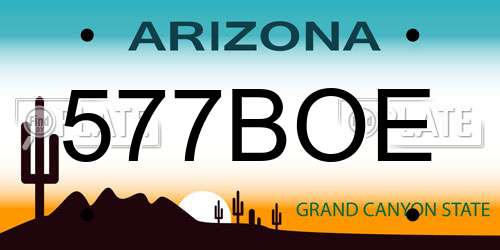 577BOE Arizona License Plate