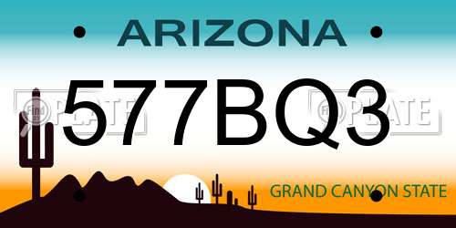577BQ3 Arizona License Plate