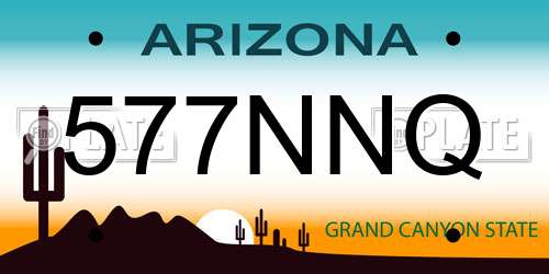 577NNQ Arizona License Plate
