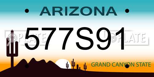577S91 Arizona License Plate