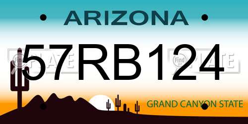 57RB124 Arizona License Plate