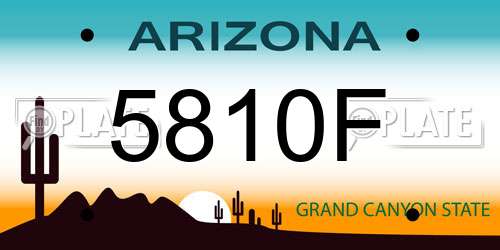 5810F Arizona License Plate
