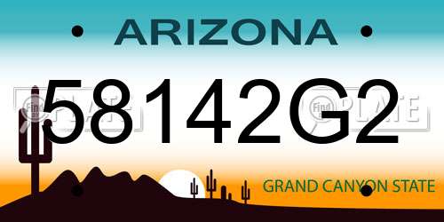 58142G2 Arizona License Plate