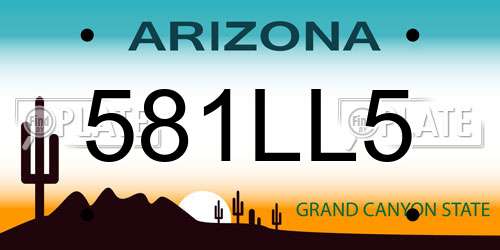 581LL5 Arizona License Plate