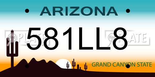 581LL8 Arizona License Plate
