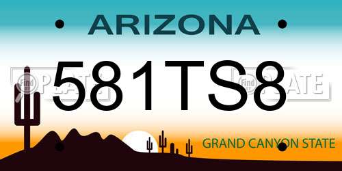 581TS8 Arizona License Plate