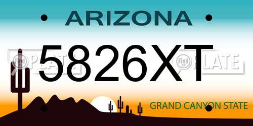 5826XT Arizona License Plate