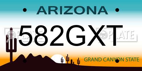 582GXT Arizona License Plate