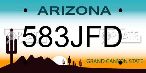 583JFD Arizona License Plate