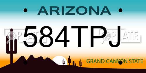 584TPJ Arizona License Plate