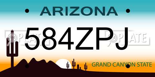 584ZPJ Arizona License Plate