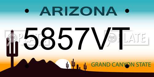 5857VT Arizona License Plate