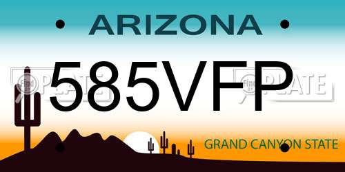 585VFP Arizona License Plate