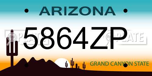 5864ZP Arizona License Plate