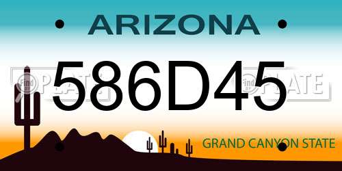 586D45 Arizona License Plate