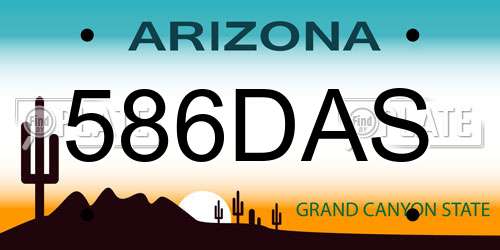 586DAS Arizona License Plate