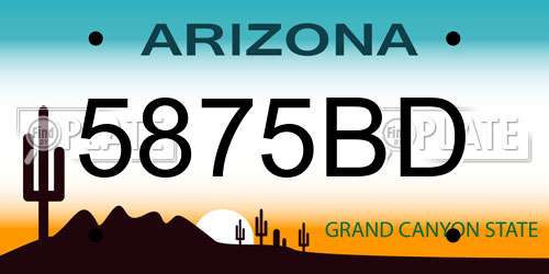 5875BD Arizona License Plate