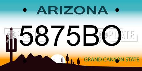 5875BO Arizona License Plate