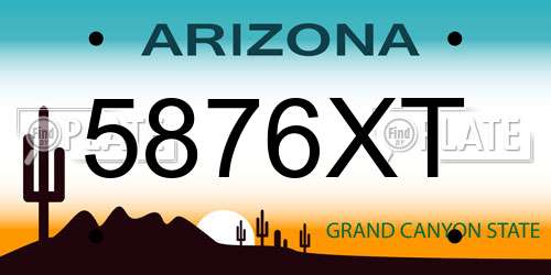5876XT Arizona License Plate