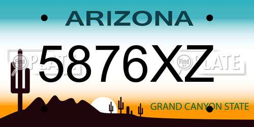 5876XZ Arizona License Plate