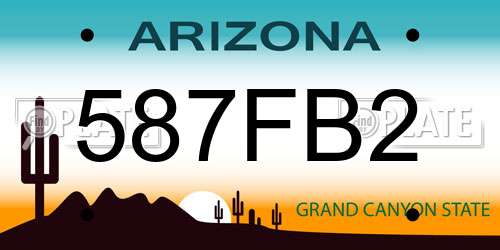 587FB2 Arizona License Plate