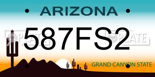 587FS2 Arizona License Plate
