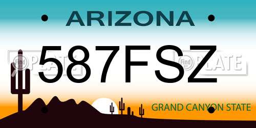 587FSZ Arizona License Plate