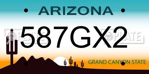 587GX2 Arizona License Plate