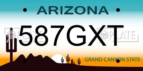 587GXT Arizona License Plate