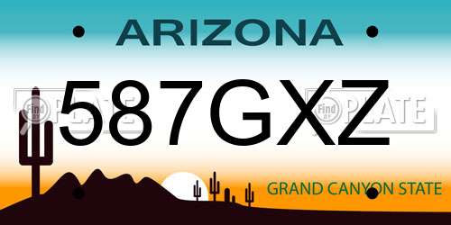 587GXZ Arizona License Plate