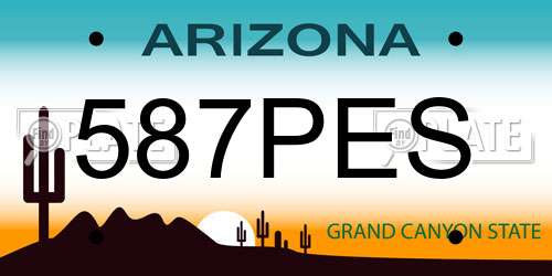 587PES Arizona License Plate