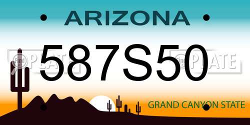 587S50 Arizona License Plate