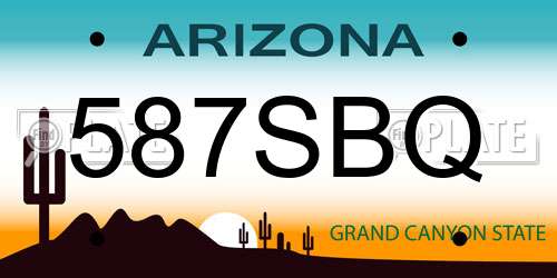 587SBQ Arizona License Plate